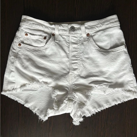 Levi's White Denim Cutoff Shorts - Picture 3 of 5